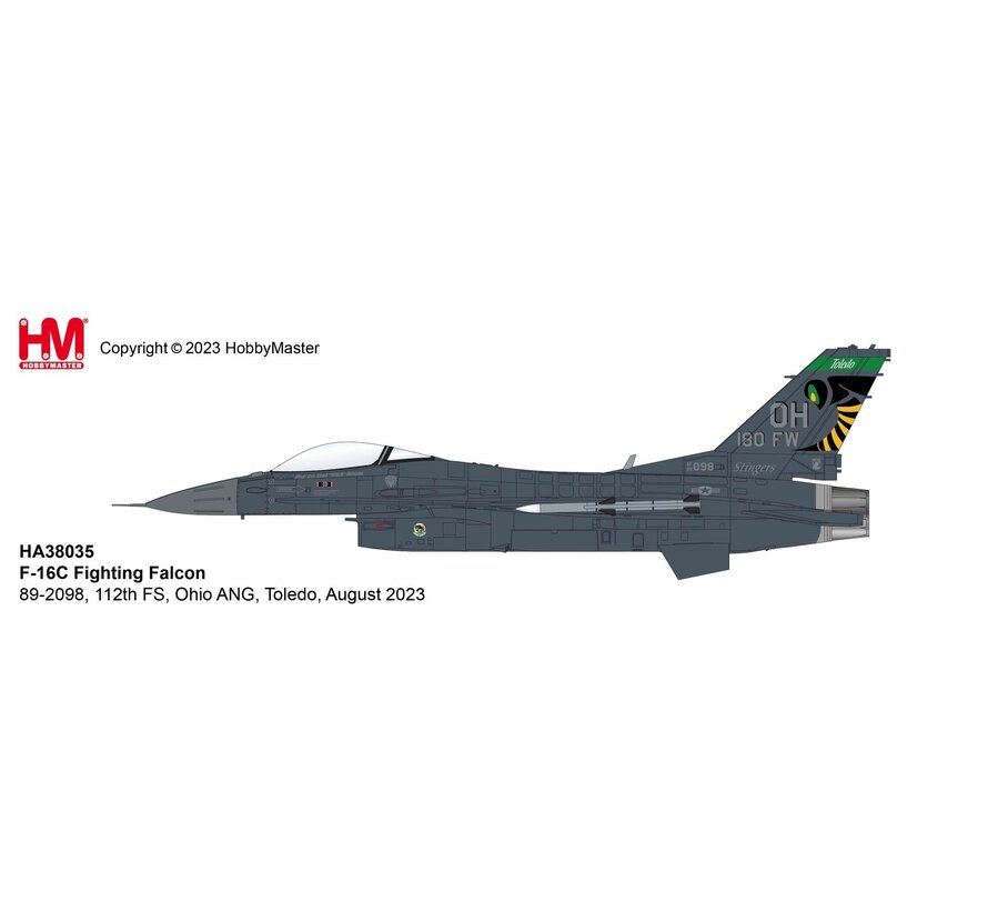F16C Fighting Falcon 112th FS Ohio ANG 89-2098 Toledo, August 2023 1:72