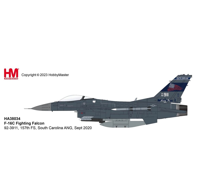 F16C Fighting Falcon 157th FS South Carolina ANG USAF 92-3911 Sept 2020 1:72