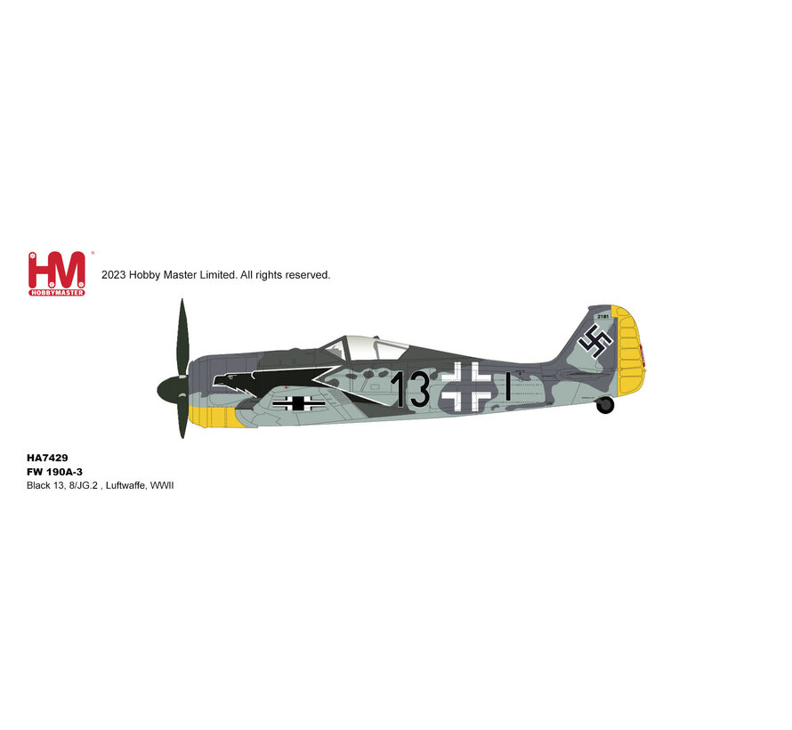FW 190A-3 BLACK13, 8/JG.2 Luftwaffe WWII 1:48