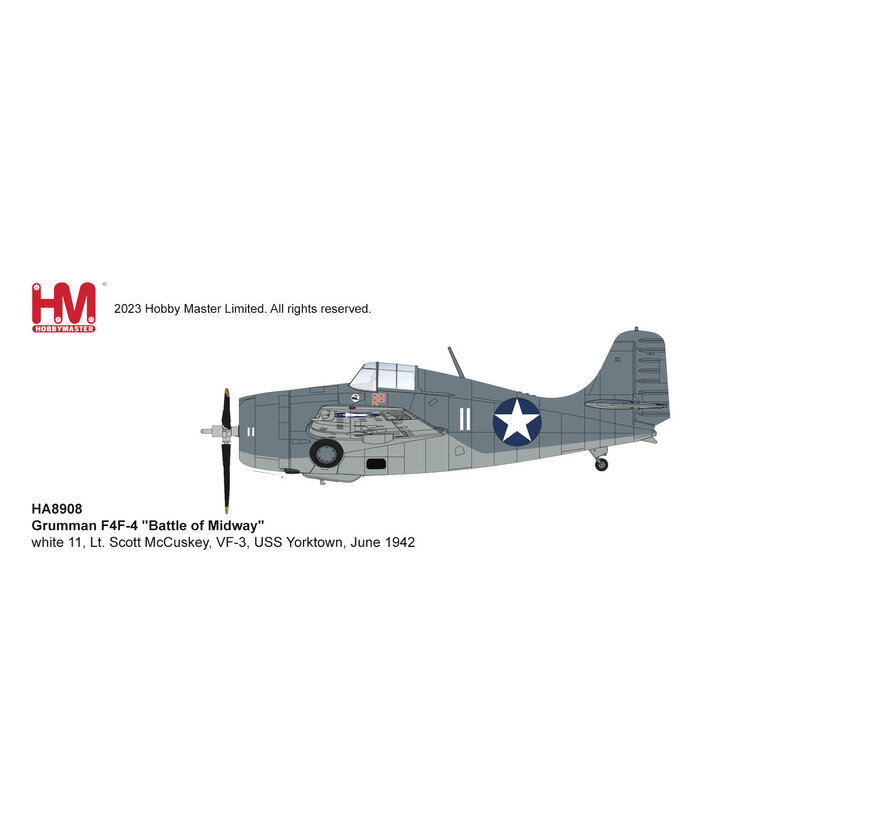 Grumman F4F-4 Battle of Midway WHITE11  Lt. Scott McCuskey VF-3 USS Yorktown 1:48 +NewArrival+