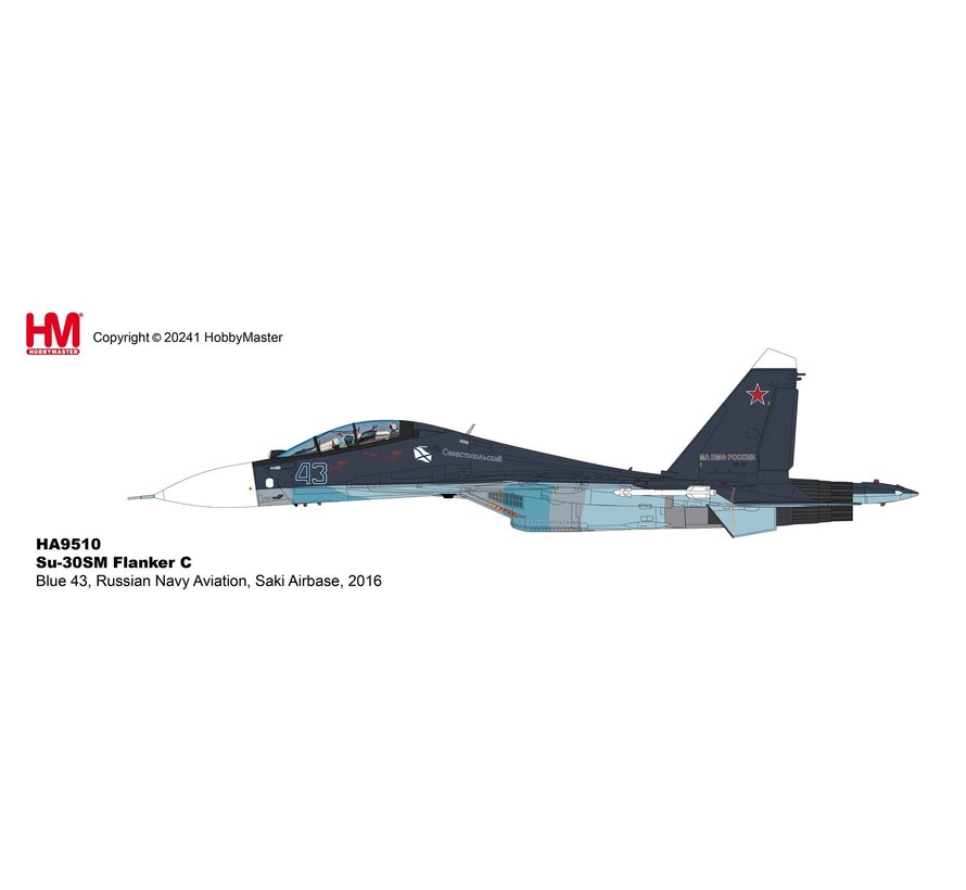 Su30SM Flanker C BLUE43 Russian Navy Aviation Saki Airbase 2016 1:72
