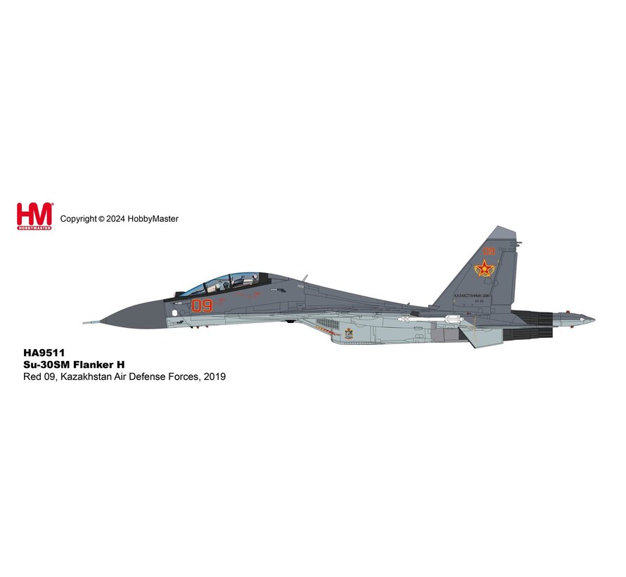 Su30SM Flanker H RED09 Kazakhstan Air Defense Forces Aviadarts Contest 2019 1:72