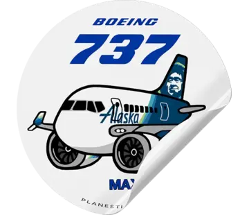 Plane Sticker Sticker Alaska Airlines Boeing 737 MAX Round