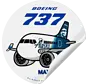 Sticker Alaska Airlines Boeing 737 MAX Round