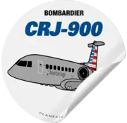 Plane Sticker Sticker American Airlines Bombardier CRJ-900 Round