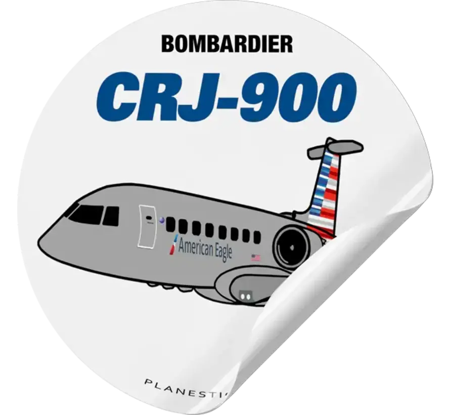 Sticker American Airlines Bombardier CRJ-900 Round