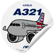 Plane Sticker Sticker American Airlines Airbus A321 NEO Round
