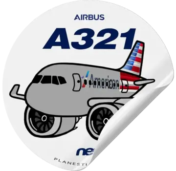 Plane Sticker Sticker American Airlines Airbus A321 NEO Round