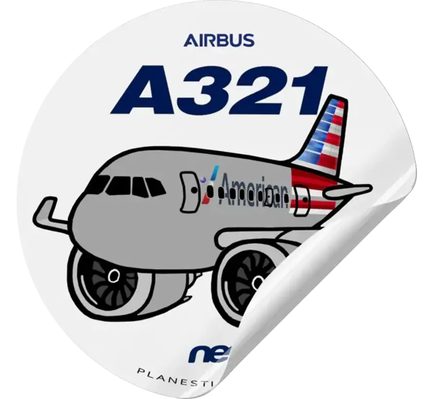 Sticker American Airlines Airbus A321 NEO Round