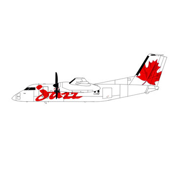 3D Design Deck dash-8-100 Jazz classic livery red C-GTBP 1:400 (3d printed resin) +New Arrival+
