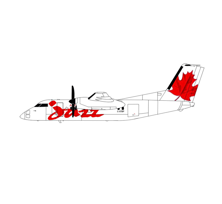 dash-8-100 Jazz classic livery red C-GTBP 1:400 (3d printed resin) +New Arrival+