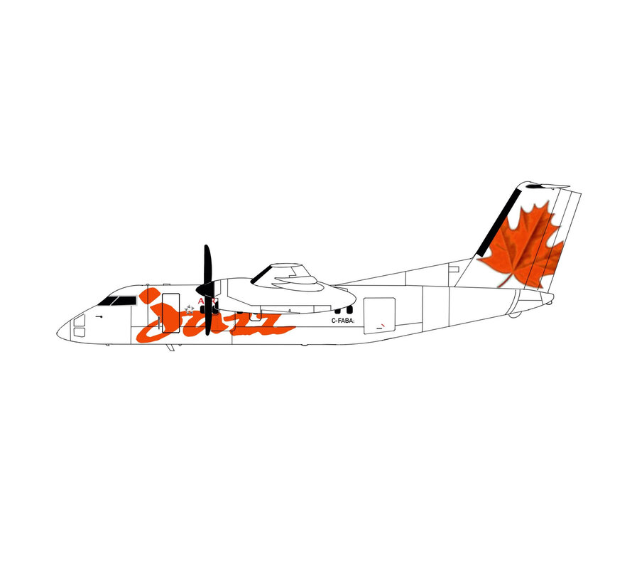 dash-8-100 Jazz classic livery orange C-FABA 1:400 (3d printed resin)