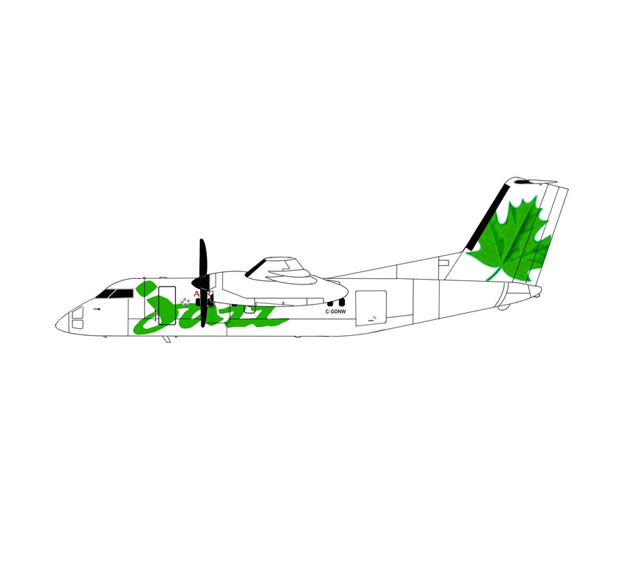 dash-8-100 Jazz classic livery green C-GONW 1:400 (3d printed resin) +new arrival+