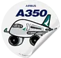 Sticker Cathay Pacific Airbus A350 Round
