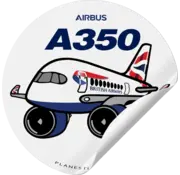 Plane Sticker Sticker British Airways Airbus A350 Round