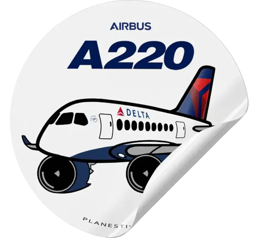 Sticker Delta Airbus A220 Round