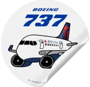 Plane Sticker Sticker Delta Boeing 737 Round
