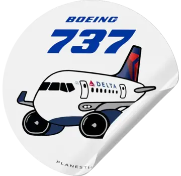 Plane Sticker Sticker Delta Boeing 737 Round