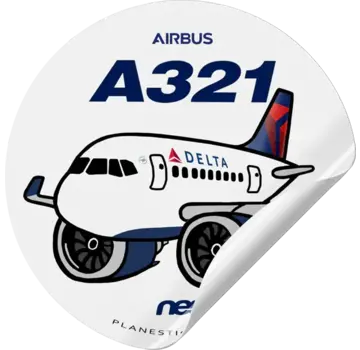 Plane Sticker Sticker Delta Airbus A321 NEO Round