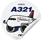 Sticker Delta Airbus A321 NEO Round