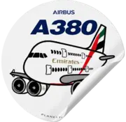 Plane Sticker Sticker Emirates Airbus A380 Round