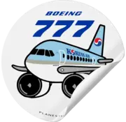 Plane Sticker Sticker Korean Air Boeing 777 Round
