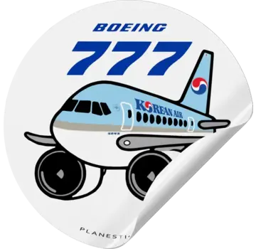 Plane Sticker Sticker Korean Air Boeing 777 Round