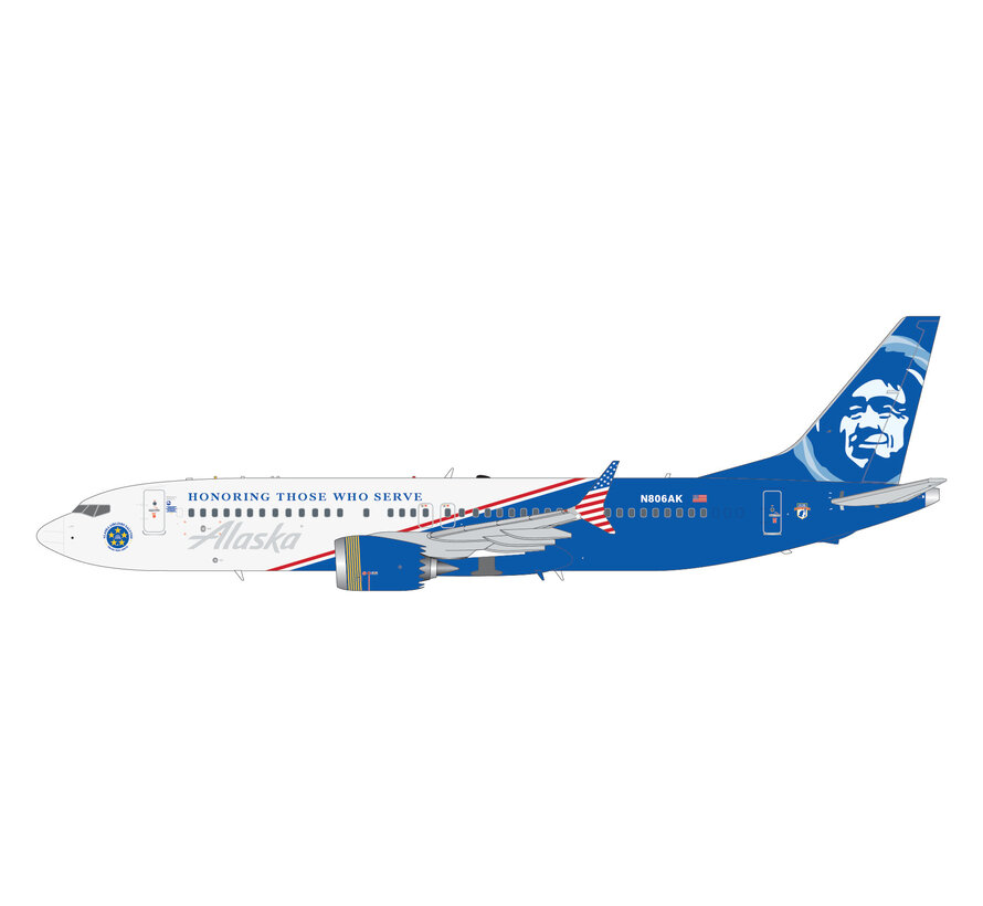 B737-8 MAX Alaska Airlines N806AK Honoring Those Who Serve 1:200