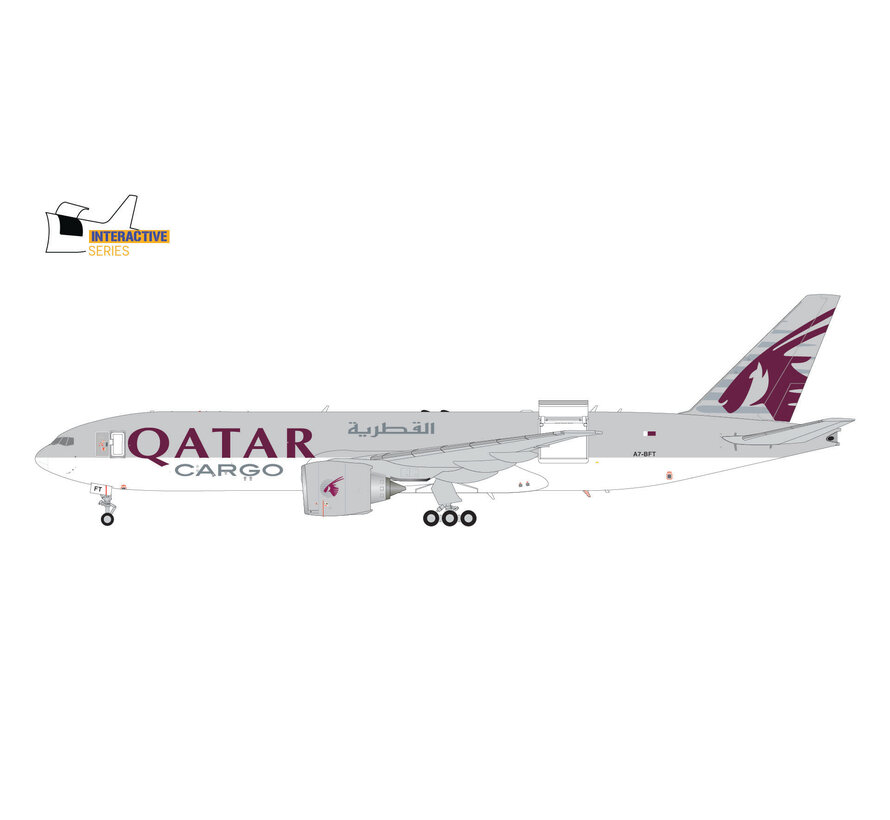 B777-200LRF Qatar Cargo A7-BFT  1:200 Interactive Series with stand