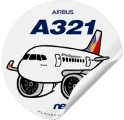 Plane Sticker Sticker Philippine Airlines Airbus A321 NEO Round