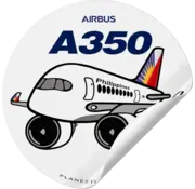 Plane Sticker Sticker Philippine Airlines Airbus A350 Round
