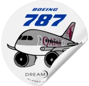 Plane Sticker Sticker Qatar Airways Boeing 787 Round
