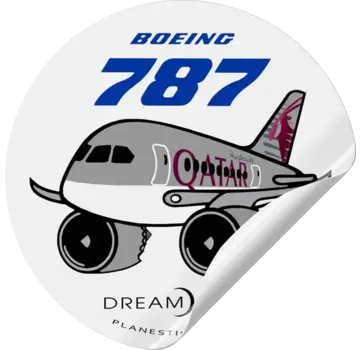 Plane Sticker Sticker Qatar Airways Boeing 787 Round