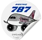 Sticker Qatar Airways Boeing 787 Round