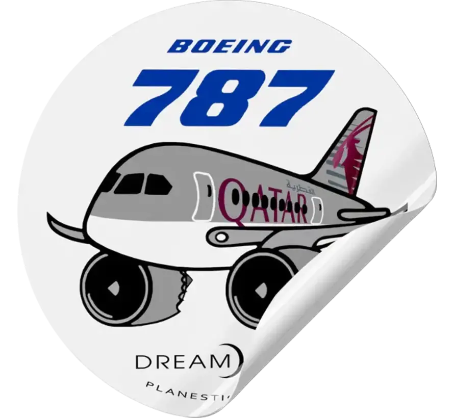 Sticker Qatar Airways Boeing 787 Round