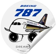 Plane Sticker Sticker Singapore Airlines Boeing 787 Round
