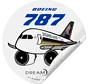 Sticker Singapore Airlines Boeing 787 Round