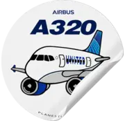 Plane Sticker Sticker United Airbus A320 Round