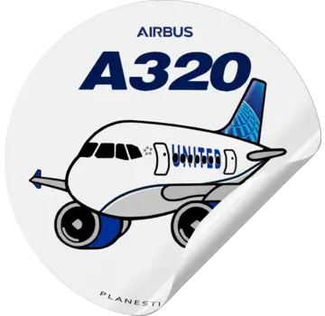 Plane Sticker Sticker United Airbus A320 Round