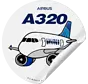 Sticker United Airbus A320 Round