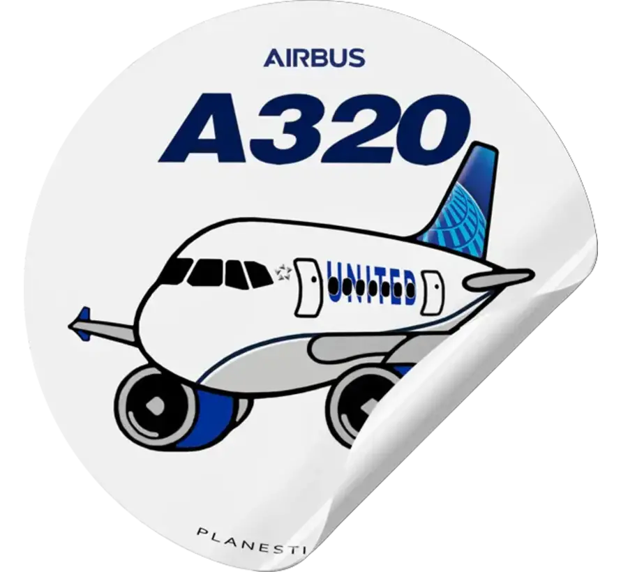 Sticker United Airbus A320 Round