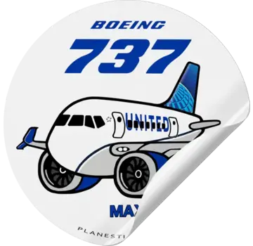 Plane Sticker Sticker United Boeing 737 MAX Round