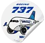 Sticker United Boeing 737 MAX Round