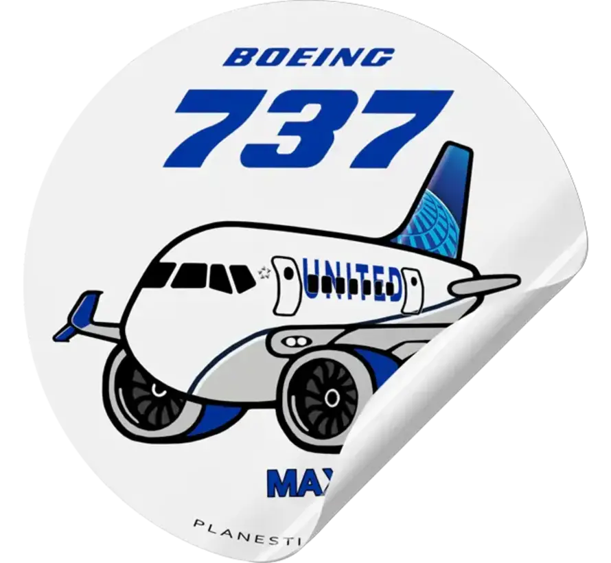 Sticker United Boeing 737 MAX Round