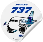 Plane Sticker Sticker WestJet Boeing 737 MAX Round