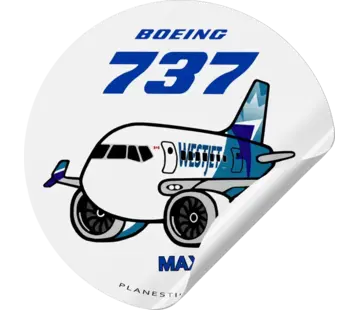 Plane Sticker Sticker WestJet Boeing 737 MAX Round