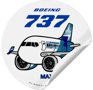 Plane Sticker Sticker WestJet Boeing 737 MAX Round