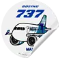 Sticker WestJet Boeing 737 MAX Round