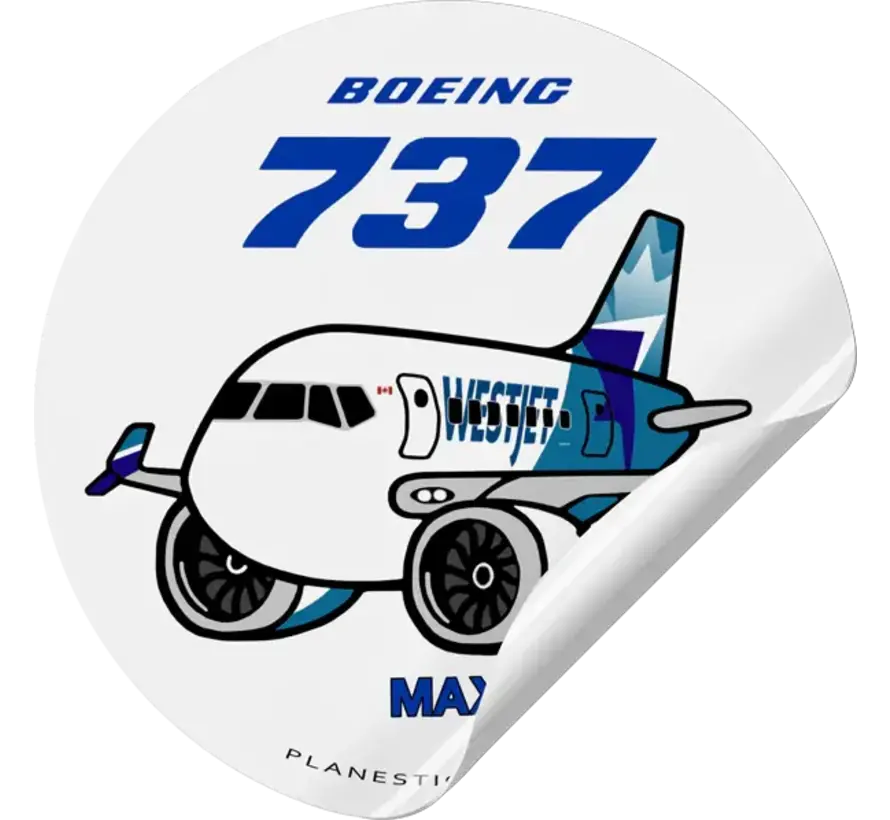 Sticker WestJet Boeing 737 MAX Round