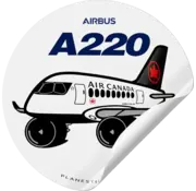 Plane Sticker Sticker Air Canada Airbus A220 Round